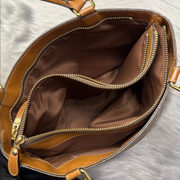 NINA RICCI Vintage Brown and Tan Monogram Tote - Picture 9 of 9